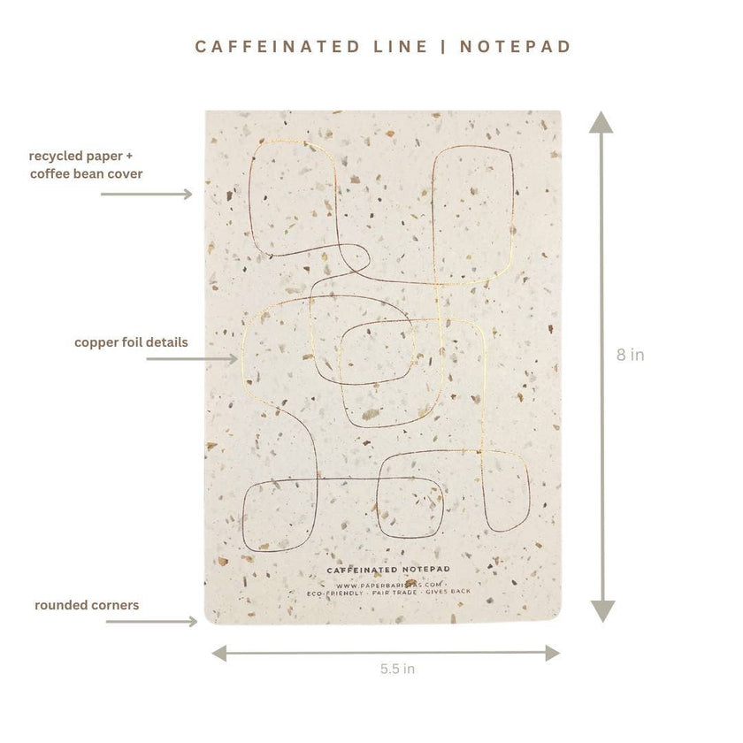 Paper Baristas Recycle Coffee Bean Grounds Notepad