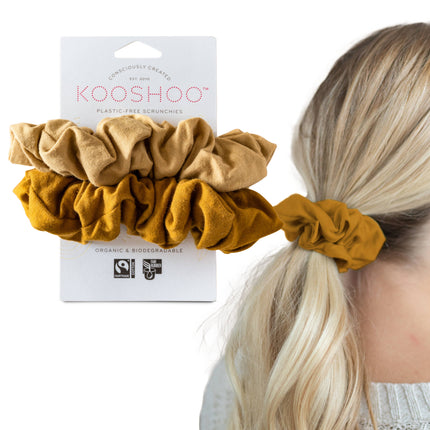 Kooshoo Plastic-free Scrunchies - Gold Sand