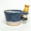 Shave Bowl Stoneware Ceramic & Brush